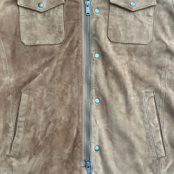 John Varvatos Shilo Suede Shirt Jacket Whiskey Brown Mens S (36/38) - Picture 5 of 12